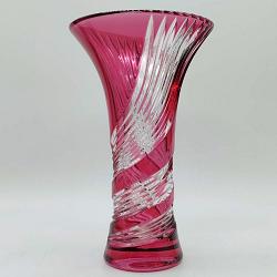 Červená sklenená váza