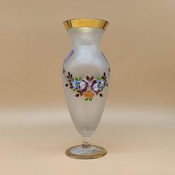 Starožitná sklenená váza zlatená